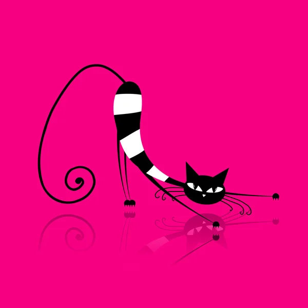 Витончений смугастий кіт для вашого дизайну — стоковий вектор