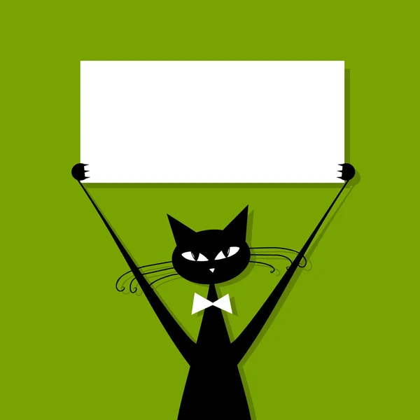 Kartvizit, sizin metin için yer ile komik kedi — Stok Vektör