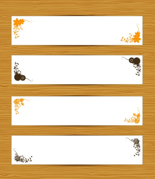 Abstraktní bannery na dřevěné pozadí — Stockový vektor