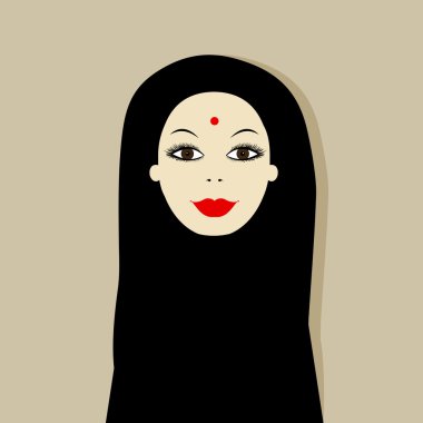 Arabic woman portrait for your design clipart