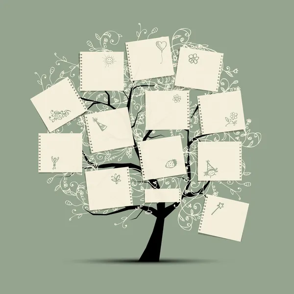 Wens boom voor uw ontwerp — Stockvector