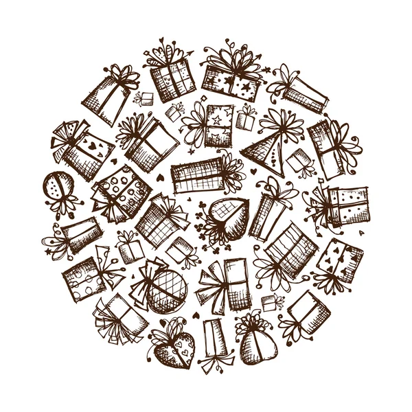 Cajas de regalo, marco para su diseño — Vector de stock