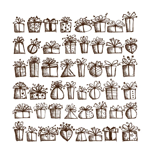 48 iconos de caja de regalo para su diseño — Archivo Imágenes Vectoriales