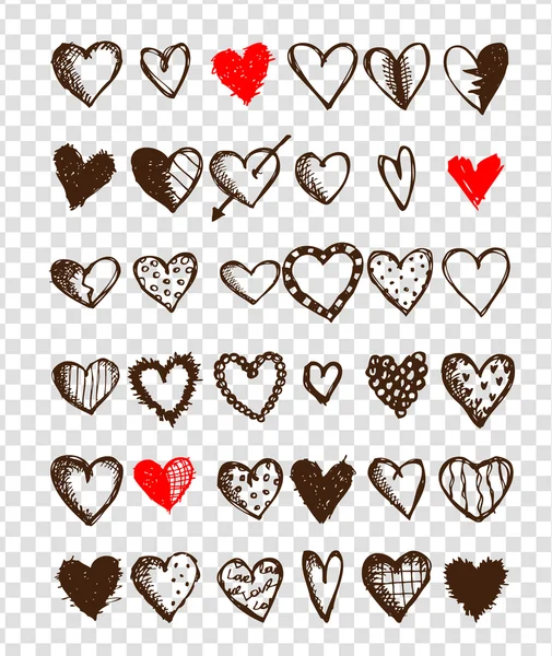 Conjunto de corazones de San Valentín para su diseño — Archivo Imágenes Vectoriales