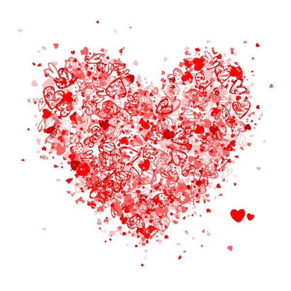 Valentijn hartvorm voor uw ontwerp — Stockvector