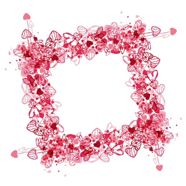 Conception de cadre Valentine, endroit pour votre photo ou texte — Image vectorielle