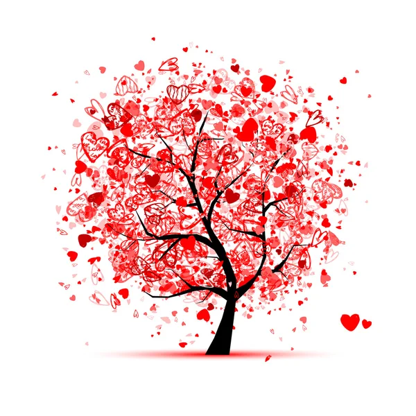 Valentijn boom met hart voor uw ontwerp — Stockvector