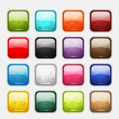 Set of glossy button icons for your design clipart