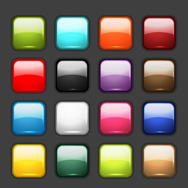 Set of glossy button icons for your design clipart