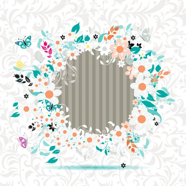 Floral frame, insert your photo here — Stock Vector
