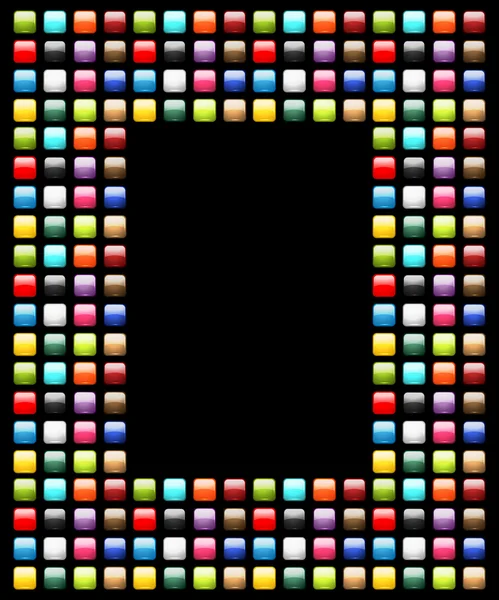 Cadre d'art décoré de boutons brillants — Image vectorielle