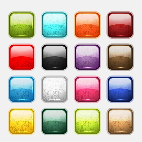 Set of glossy button icons for your design — Stock Vector