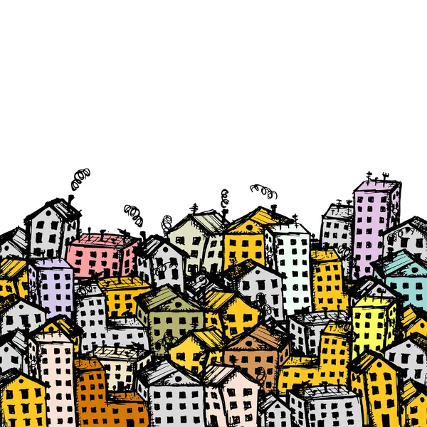 Stadtskizze, Hintergrund für Ihr Design — Stockvektor