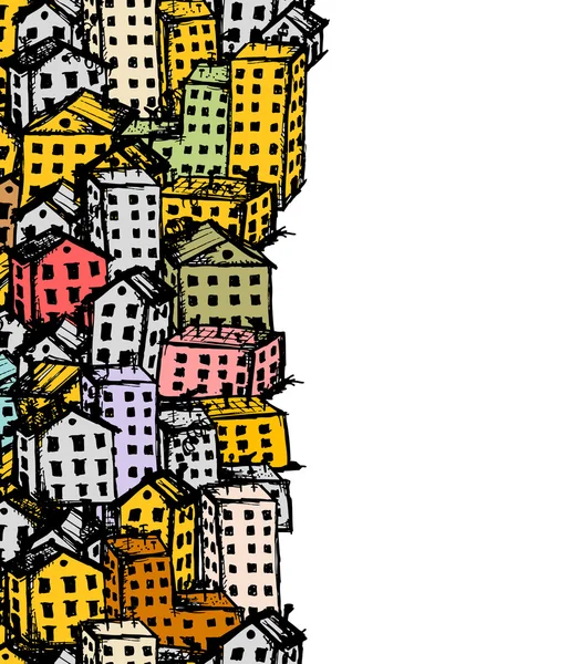 Stadtskizze, nahtloser Hintergrund für Ihr Design — Stockvektor