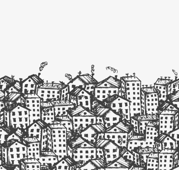 Городской эскиз, бесшовный фон для Вашего дизайна — стоковый вектор