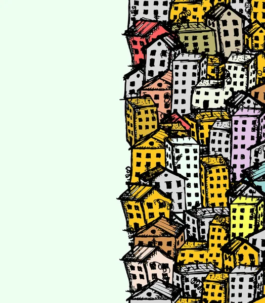 Schizzo della città, sfondo senza soluzione di continuità per il vostro disegno — Vettoriale Stock