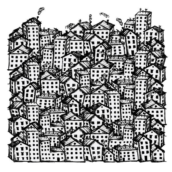 도시 스케치, 디자인에 대 한 배경 — 스톡 벡터