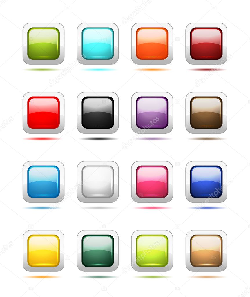 Set of glossy button icons for your design