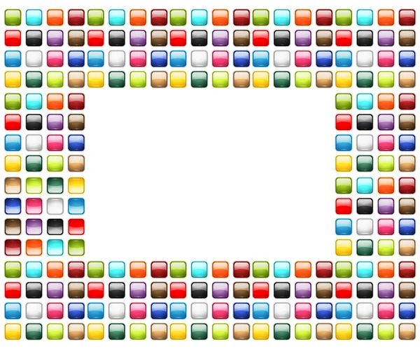 Cadre d'art décoré de boutons brillants — Image vectorielle