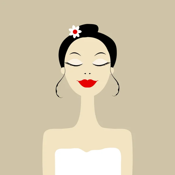Pretty woman in spa salon — Stock Vector