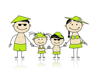 Summer holidays. Happy family for your design clipart