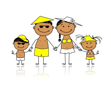 Summer holidays. Happy family for your design clipart