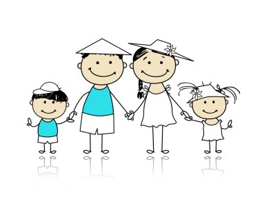 Summer holidays. Happy family for your design clipart