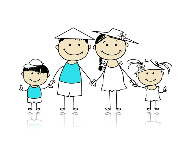 夏季假期。幸福的家庭，为您的设计的 — 图库矢量图片