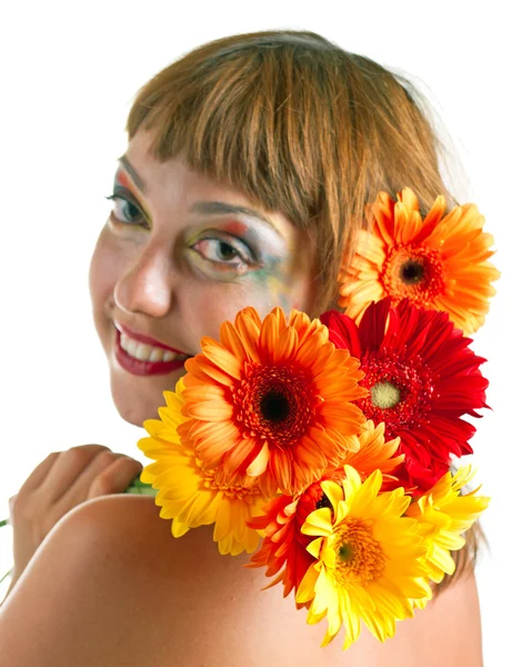 Chica con flores — Foto de Stock