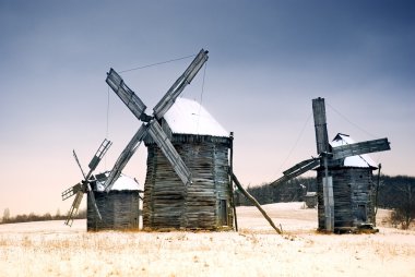 Old wooden windmill clipart