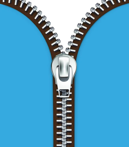 Metallic zipper — Stock Photo, Image