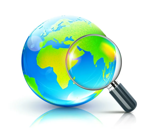Koncepcja globalnego wyszukiwania — Wektor stockowy