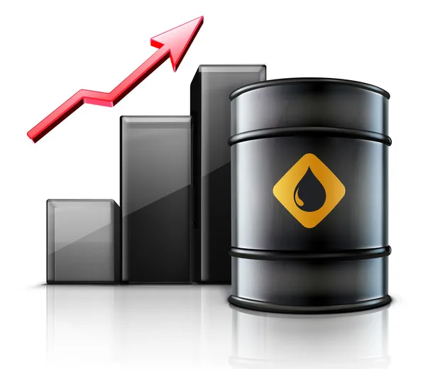 Barril de petróleo de metal negro — Vector de stock
