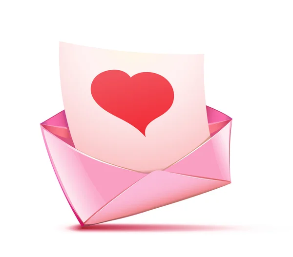 Roze envelop — Stockvector