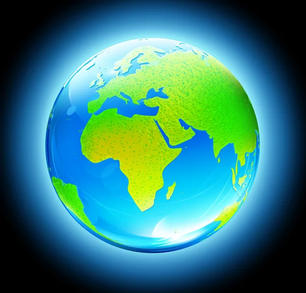 Mapa brillante de la Tierra Globe — Vector de stock