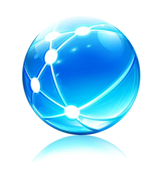 Ícone de esfera de rede — Vetor de Stock