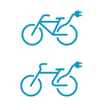 Electric bicycle icons clipart