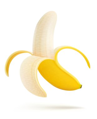 Half peeled banana clipart