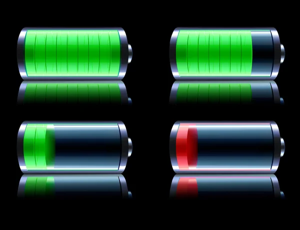 Glanzende batterij — Stockvector