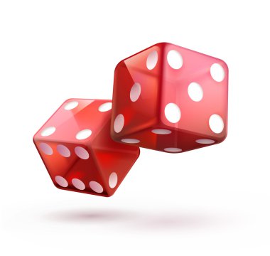 Shiny red dices clipart