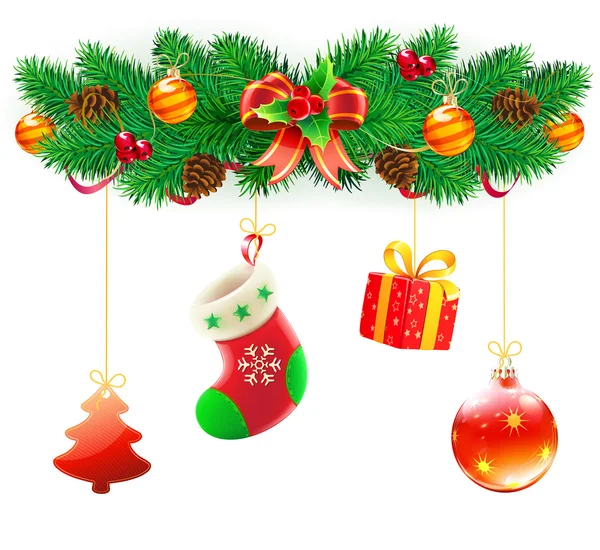 Kerst decoratieve samenstelling — Stockvector