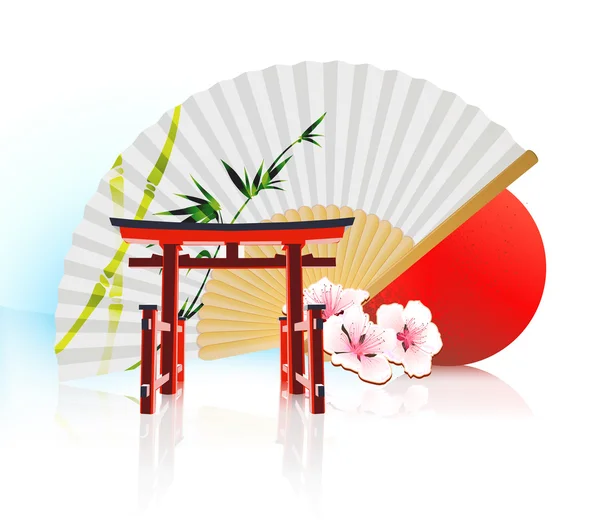 装飾的な伝統的な日本の背景 — ストックベクタ