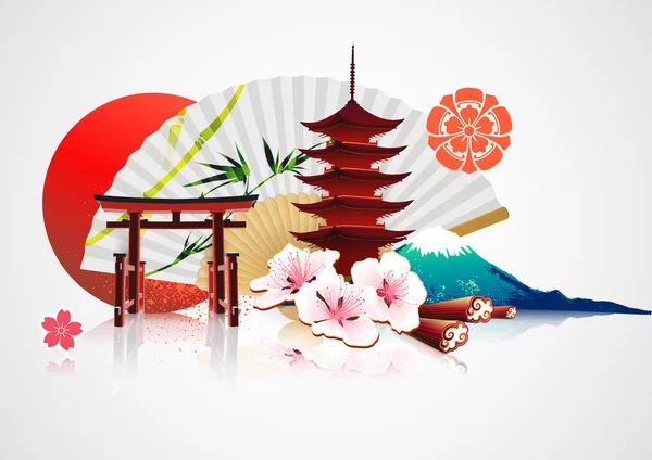 Décoratif Traditionnel Japonais fond — Image vectorielle