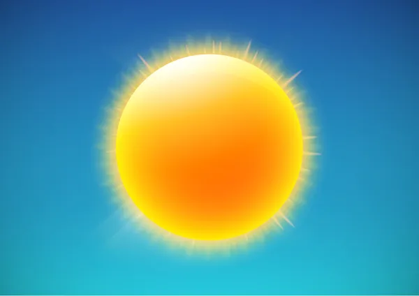 Lesklé slunce na modré obloze — Stock fotografie