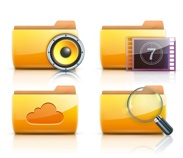 Computer folder icons — Stock Photo, Image