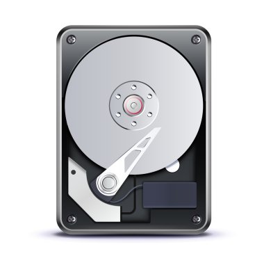 Opened hard drive disk clipart