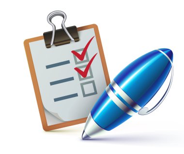 Checklist on a clipboard clipart