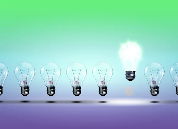 Row of electric bulbs — Stock Photo, Image
