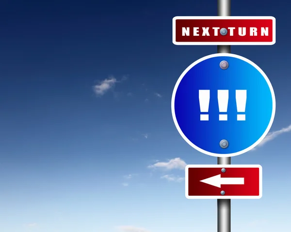 Road sign agaisnt blue sky — Stock Photo, Image