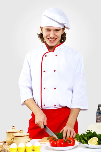 Πορτρέτο των νέων μάγειρας σε ενιαίο — Φωτογραφία Αρχείου